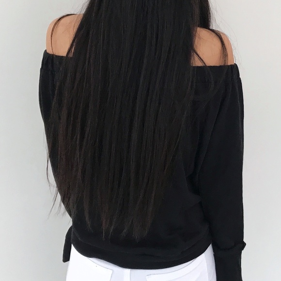 Madelyn -Black Off The Shoulder Long Sleeve - Picture 3 of 6